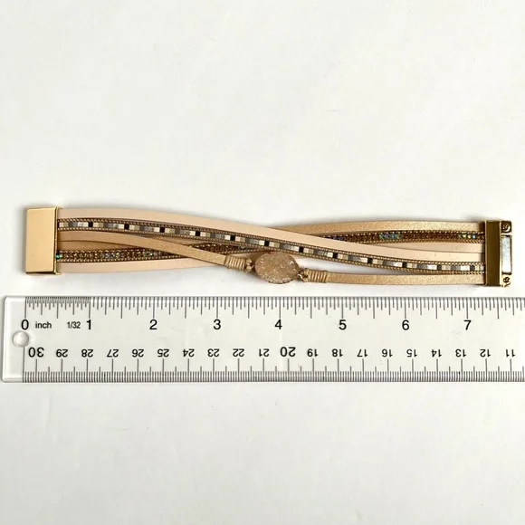 Boho Quartz Leather Wrap Twist Bracelet - Picture 5 of 8